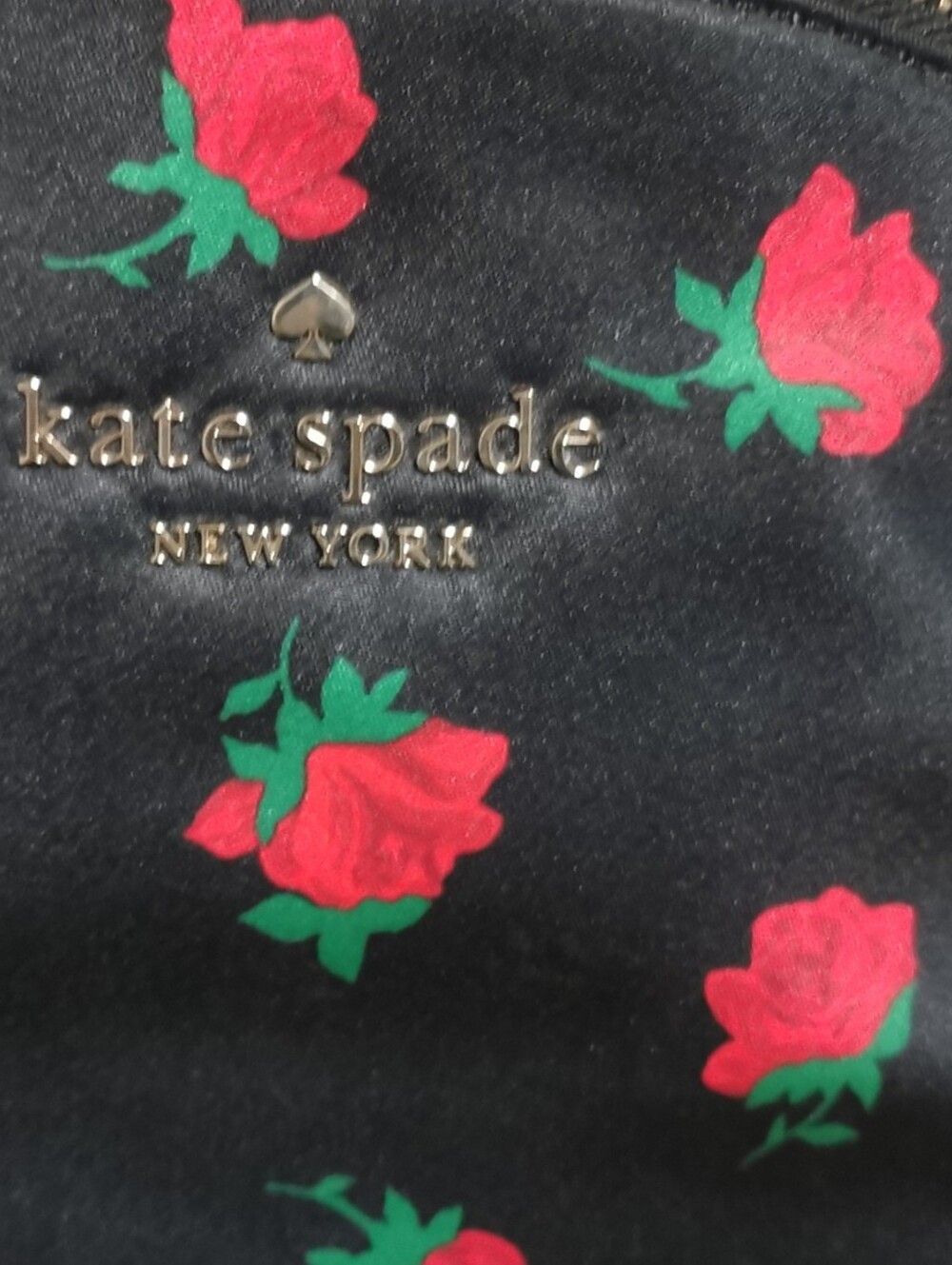kate spade Black Backpack with Red Rose Print - Picture 6 of 16